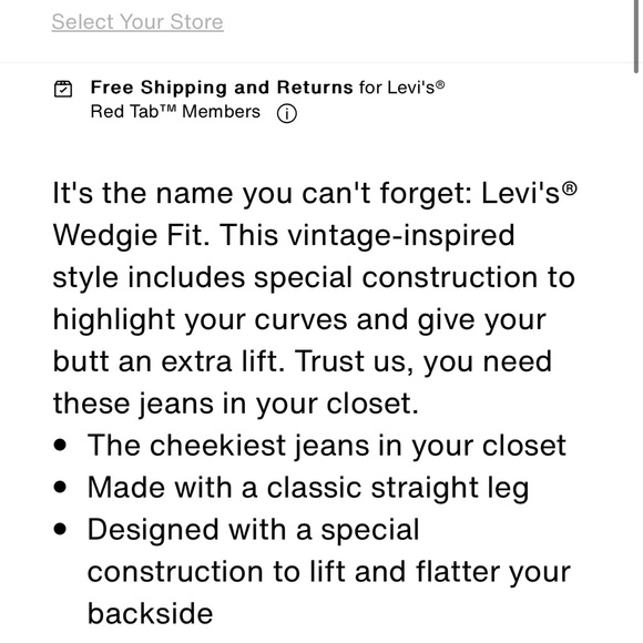 Levi's® Premium WEDGIE STRAIGHT FIT WOMEN'S JEANS 28x26 - Medium Blue - Picture 6 of 12